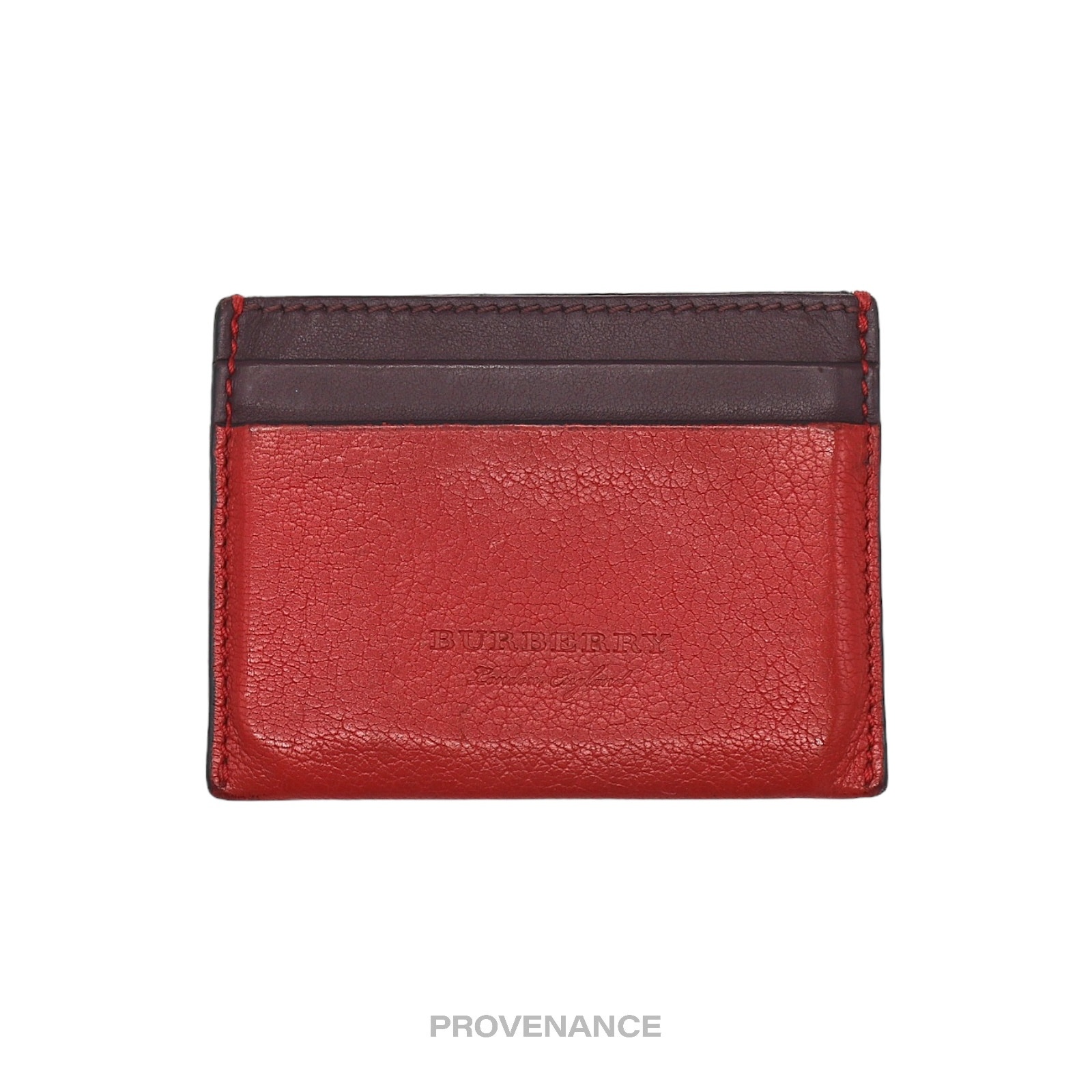 Burberry Card Holder Wallet  Red Patchwork Leather